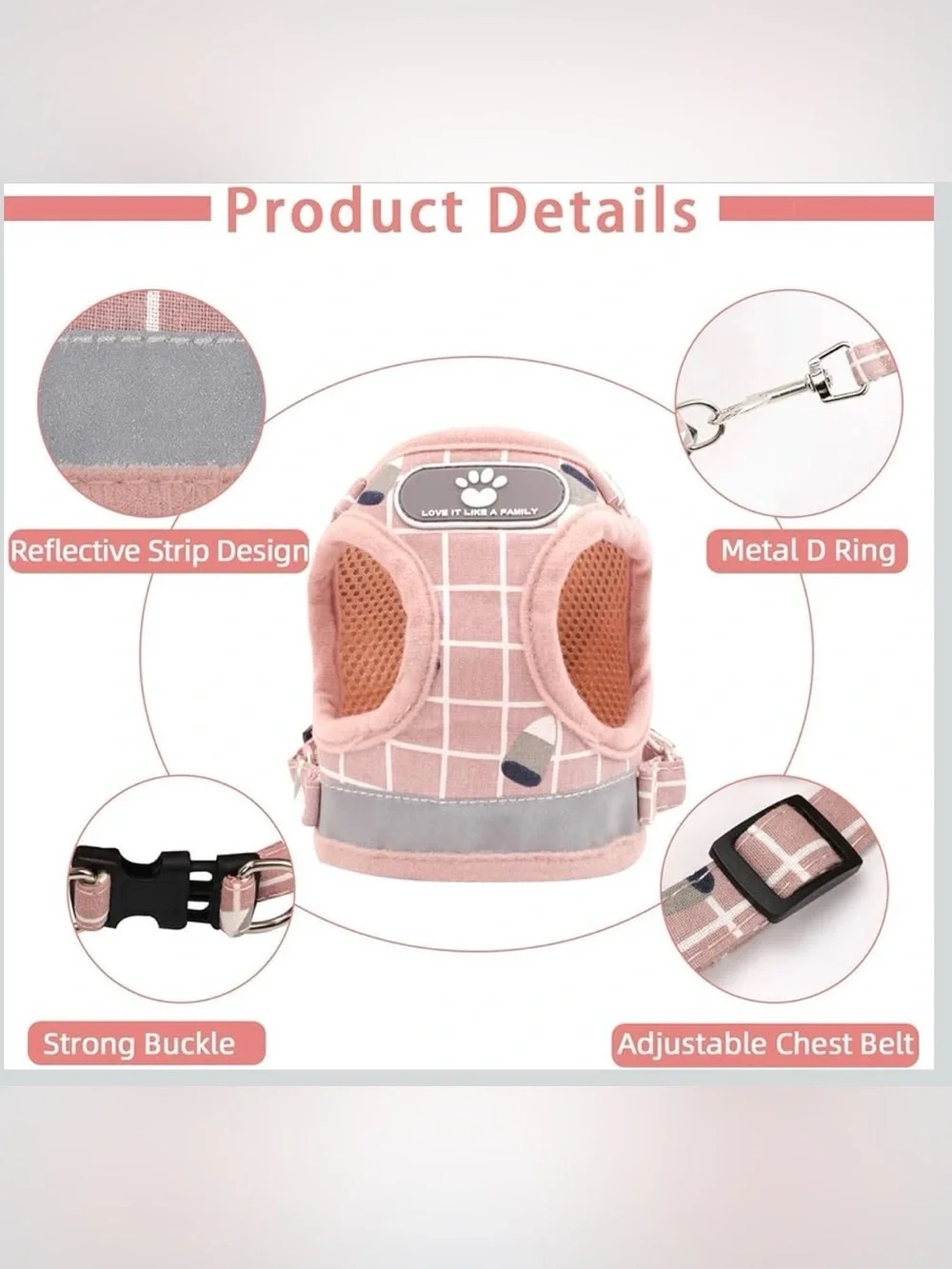 New Cat & Dog Vest Harness with leash Size XS